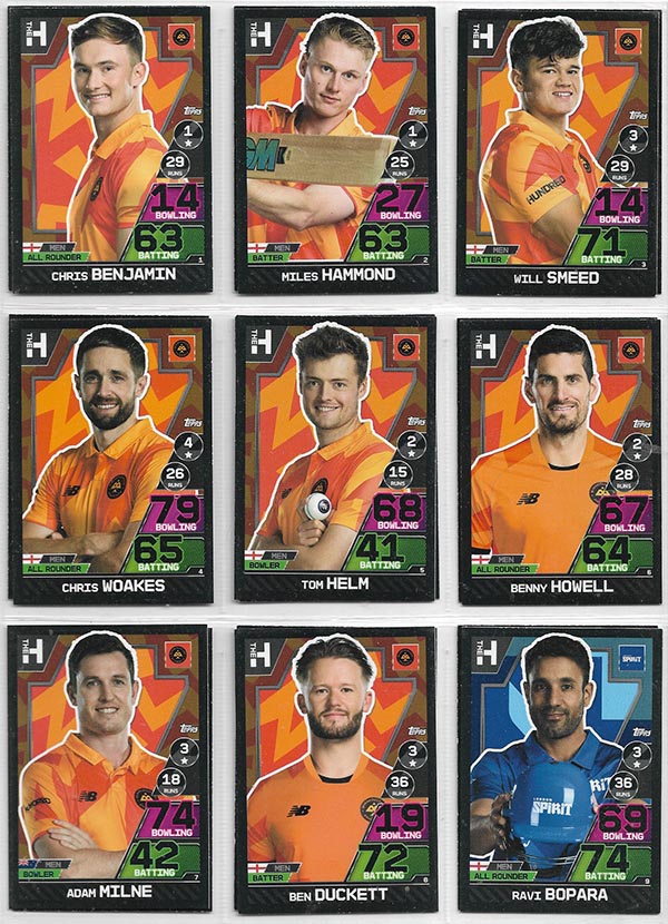 Topps 2023 Cricket Attax The Hundred (160) - PARTIAL